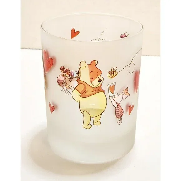 Winnie The Pooh Tigger Piglet VALENTINE'S DAY Frosted Glass Candle Holder 4.25" - Picture 11 of 12